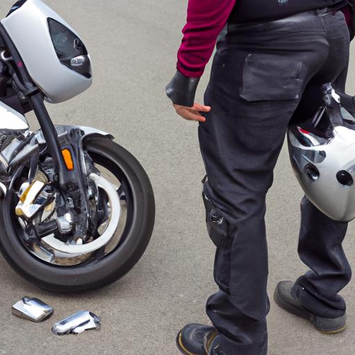 A motorcycle wrecked in an accident, illustrating the importance of having crash insurance.