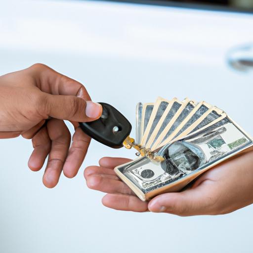 A transaction taking place between two individuals, signifying the financial benefits of finding cheap car insurance in GA.